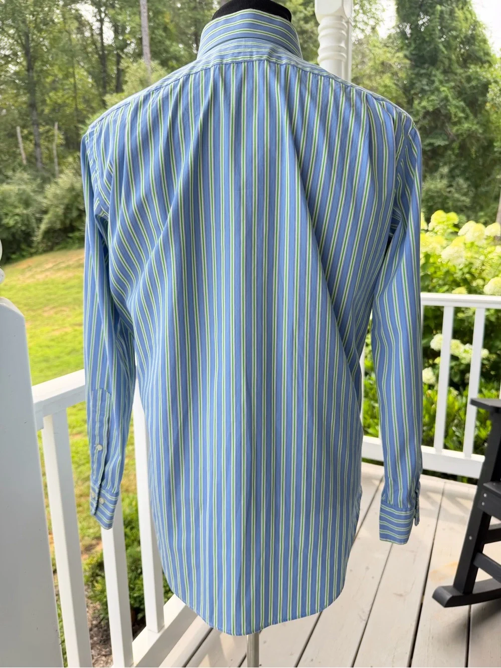Polo Ralph Lauren Regent Blue Green white Striped Shirt 15